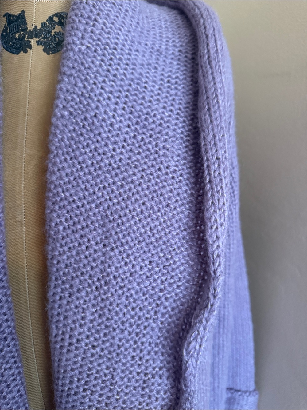 Soft Surroundings Mohair Wool Blend Chunky Knit Open Front Shawl Collar Cardigan - Picture 3 of 6